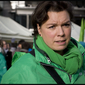 Ann Van Laer (ACV) en Eddy Van Lancker (ABVV) op de klimaatbetoging