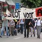 Kinderen en begeleiders Sint-Jozef betogen tegen Lange Wapperbrug
